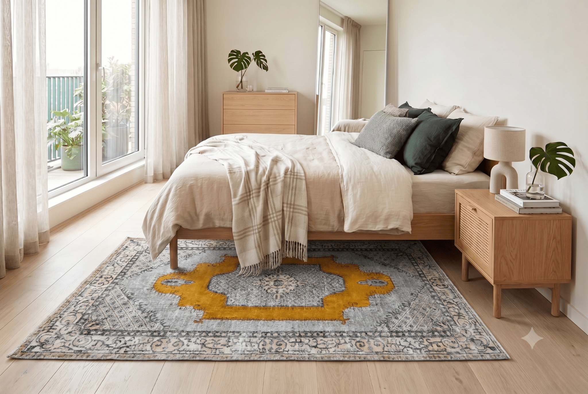 Licht vintage vloerkleed - G543 - Lavinta