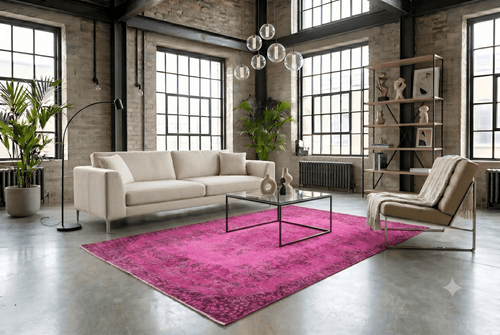 Lovely pink vintage rug - F565