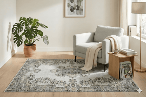 Botanical cream vintage rug - G411
