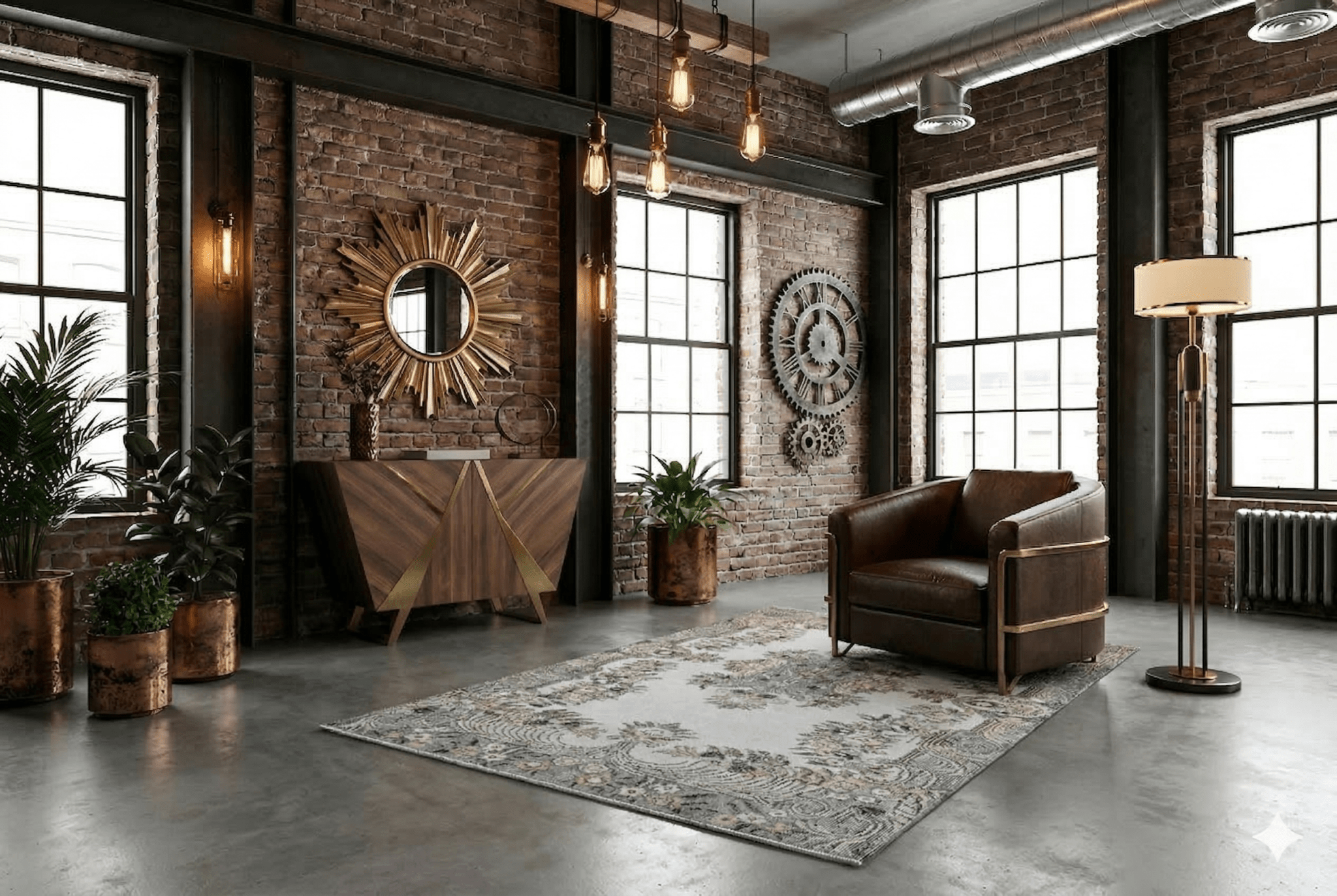 Botanisch crème vintage vloerkleed patroon - G411