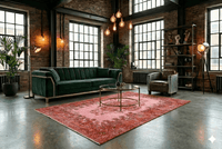 Levendig rozerood vintage vloerkleed patroon - G424