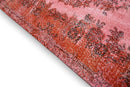Levendig rozerood vintage vloerkleed close-up - G424