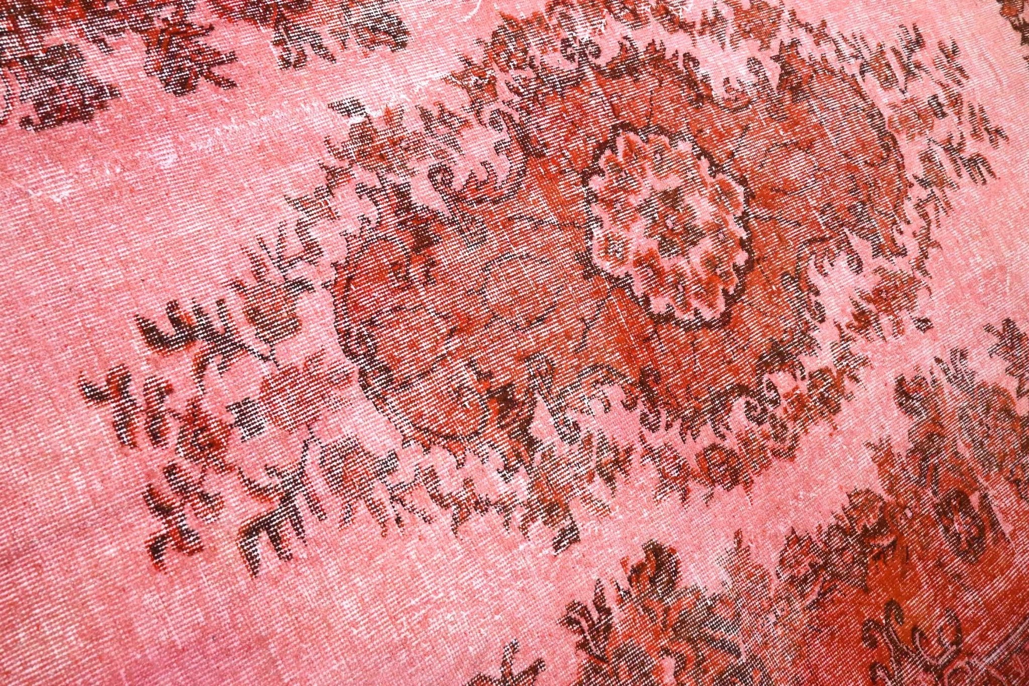 Levendig rozerood vintage vloerkleed handgemaakt - G424