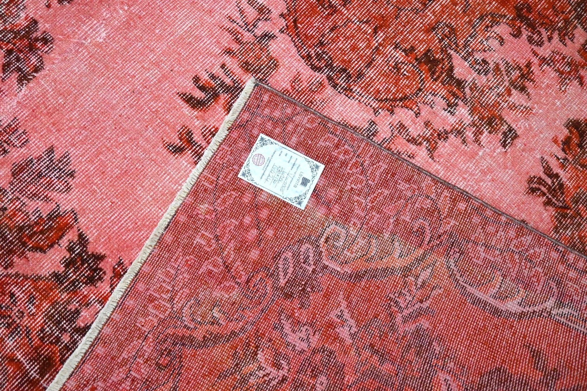 Levendig rozerood vintage vloerkleed laagpolig - G424