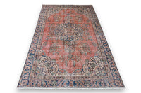 Robuust koraal vintage vloerkleed 185x105 handgemaakt - G375