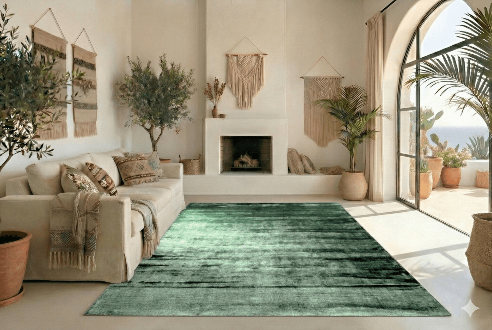 Luxe groen vloerkleed - G315