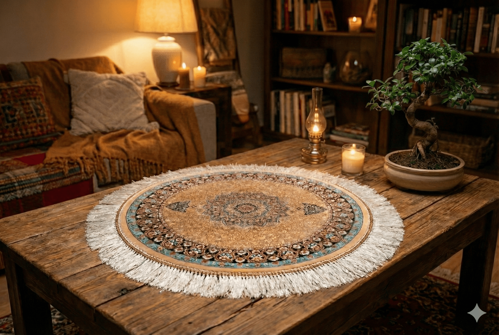 Luxe zijde decoratie kleed - G230