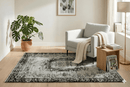 Dramatisch zwart vintage vloerkleed hoek - G431