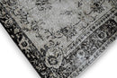 Dramatisch zwart vintage vloerkleed handgeknoopt - G431