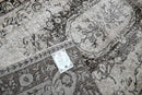 Dramatisch zwart vintage vloerkleed laagpolig - G431