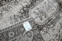 Dramatisch zwart vintage vloerkleed laagpolig - G431