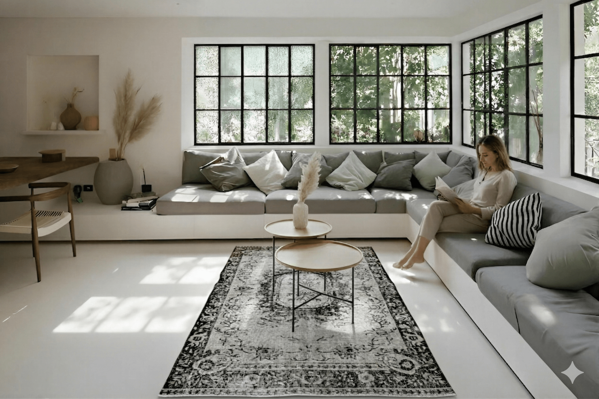 Gray Vintage Rug - F571