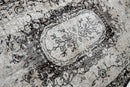 Dramatisch zwart vintage vloerkleed close-up - G431