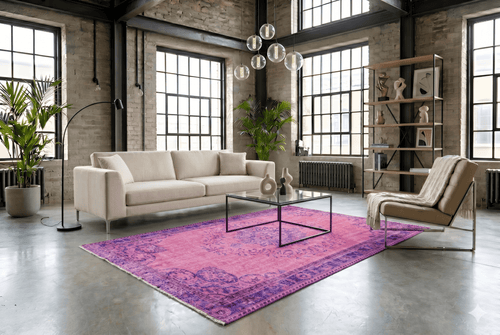Magical pink vintage rug - G528