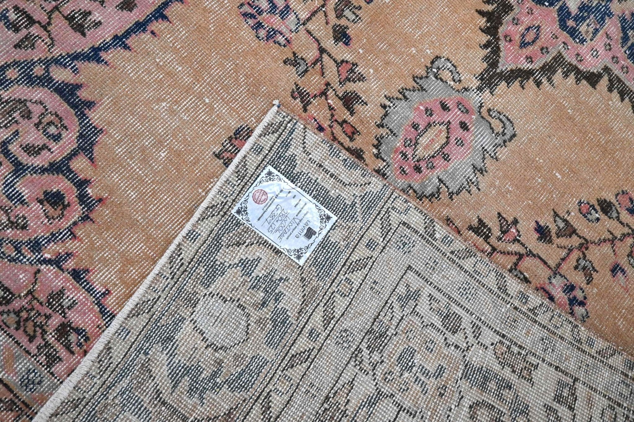 Authentiek beige vintage vloerkleed laagpolig - G389