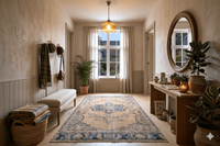 Authentiek beige vintage vloerkleed patroon - G389