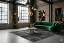 Massief zwart vintage vloerkleed - F852 - Lavinta