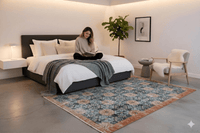 Bohemien groen vintage vloerkleed patroon - G432