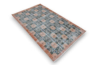 Bohemien groen vintage vloerkleed detail - G432