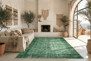 Olijfgroen vintage vloerkleed 270x160 cm handgeknoopt Turkije - Lavinta G456