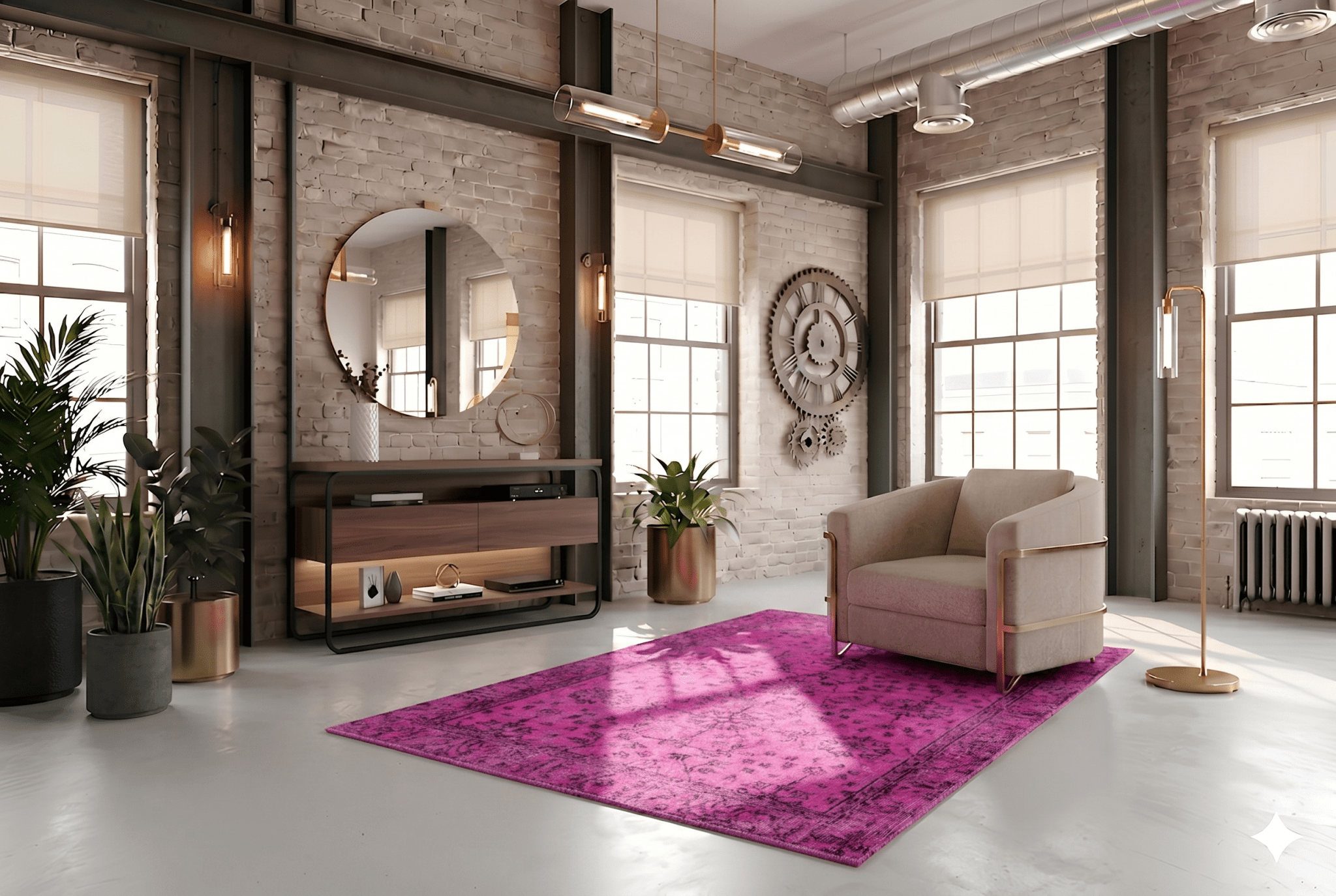 Modern roze vintage kleed - G487 - Lavinta