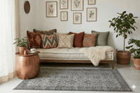 Tijdloos grijs vintage vloerkleed patroon - G391