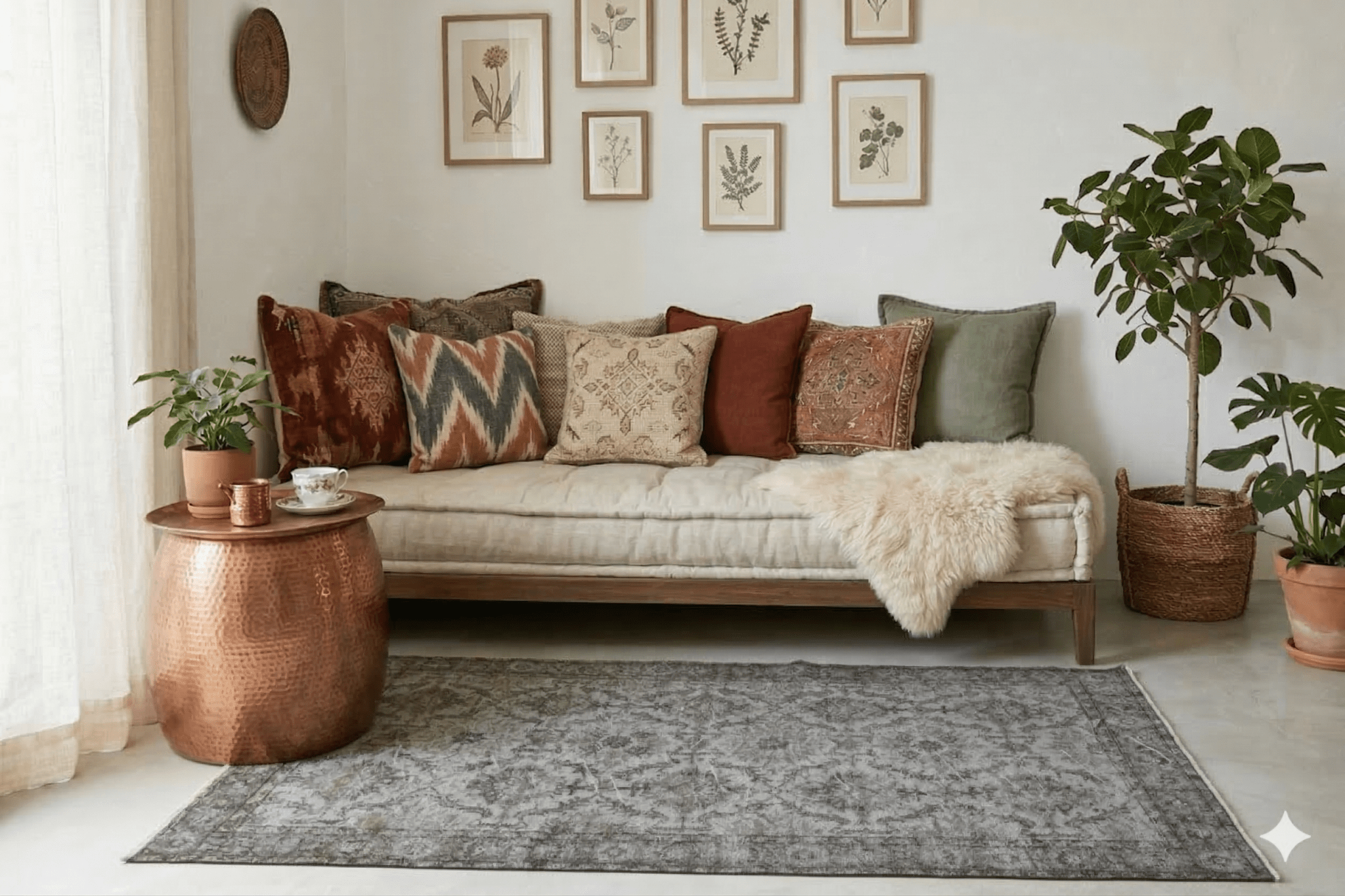 Tijdloos grijs vintage vloerkleed patroon - G391
