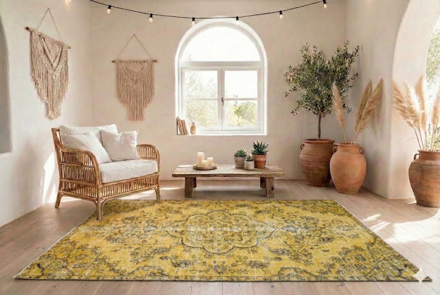 Mustard Yellow Vintage Rug - F831