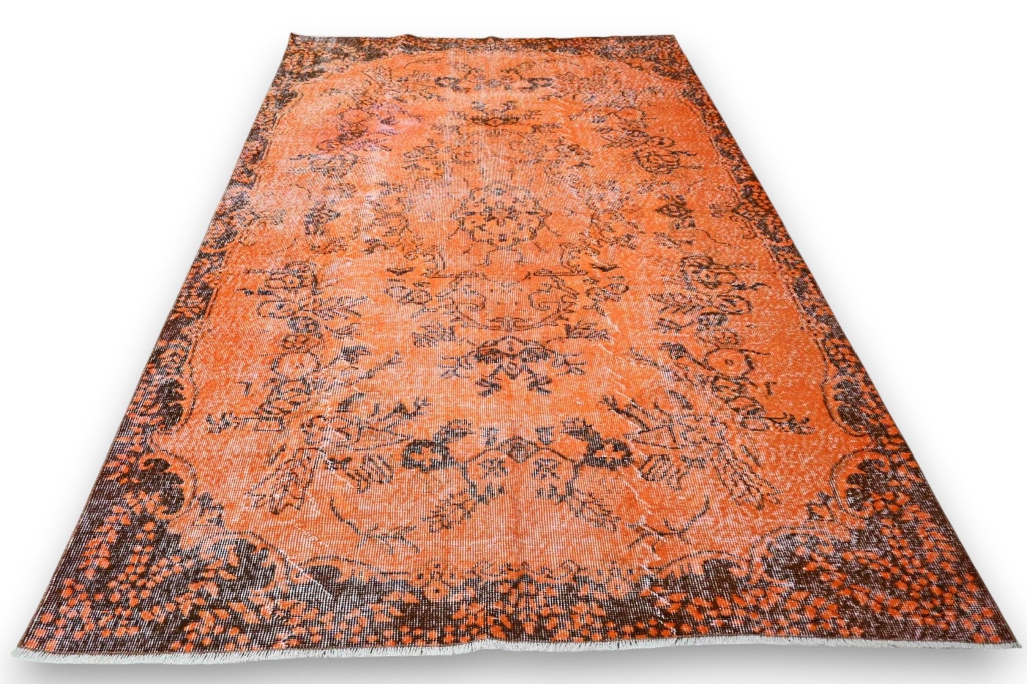 Nora | Oranje vintage vloerkleed - Lavinta