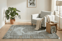 Dromerig ijsblauw vintage kleed - G390