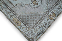 Dromerig ijsblauw vintage vloerkleed patroon - G390