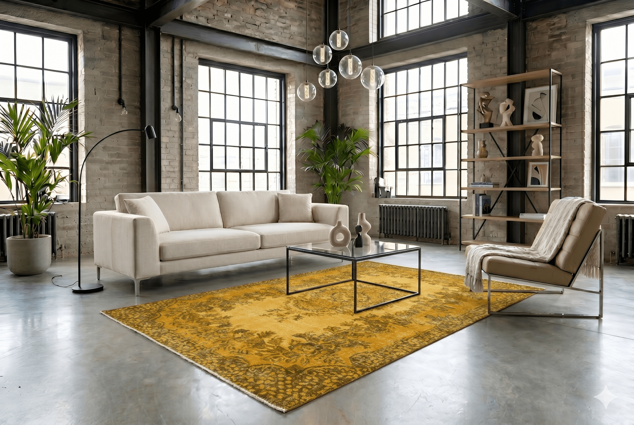 Oker geel vintage vloerkleed - G527 - Lavinta