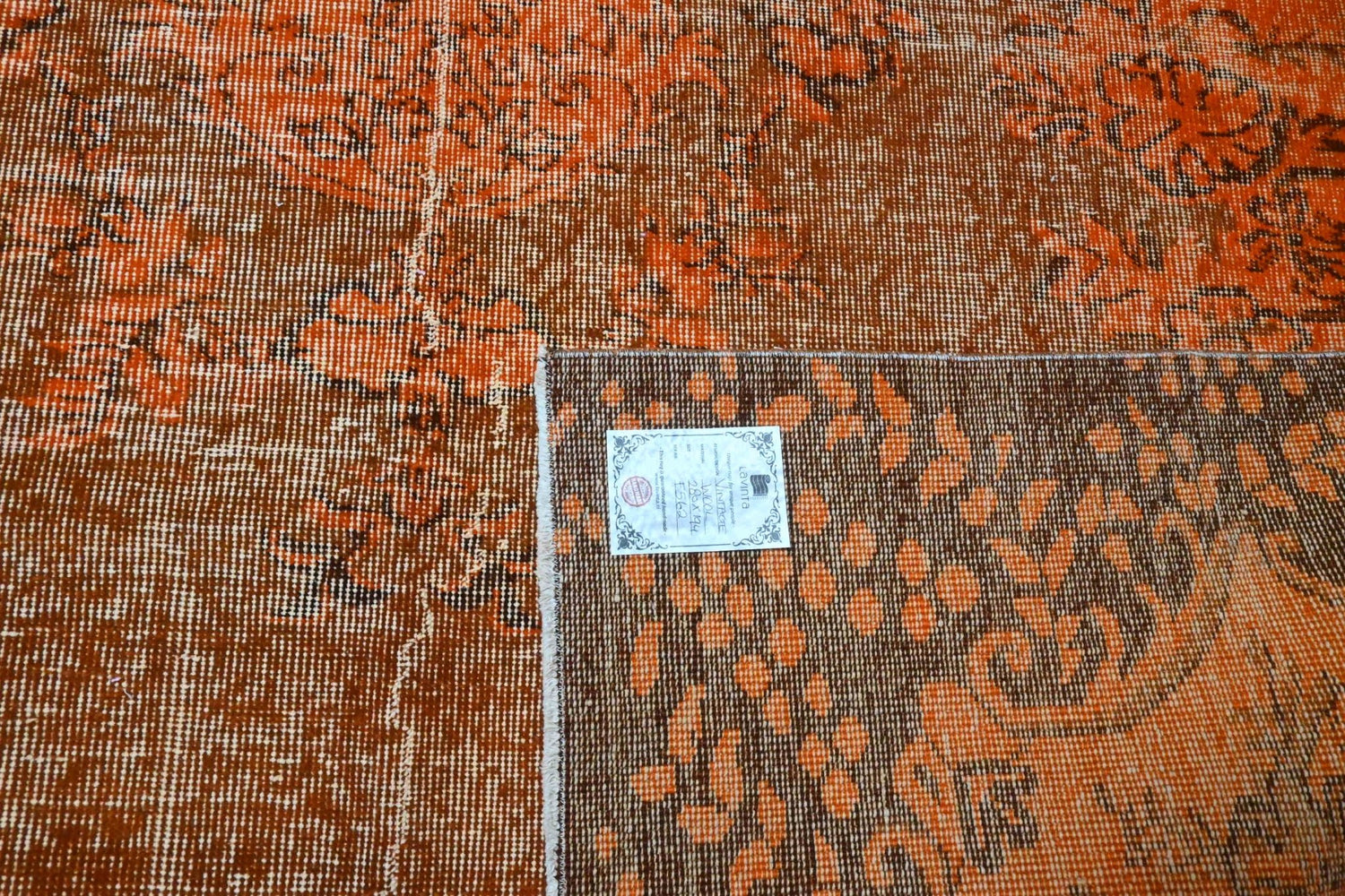 Oranje vintage vloerkleed - F562 - Lavinta