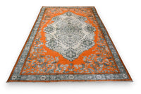 Pittig oranje vintage vloerkleed - G284 - handgeknoopt Turks tapijt | Lavinta