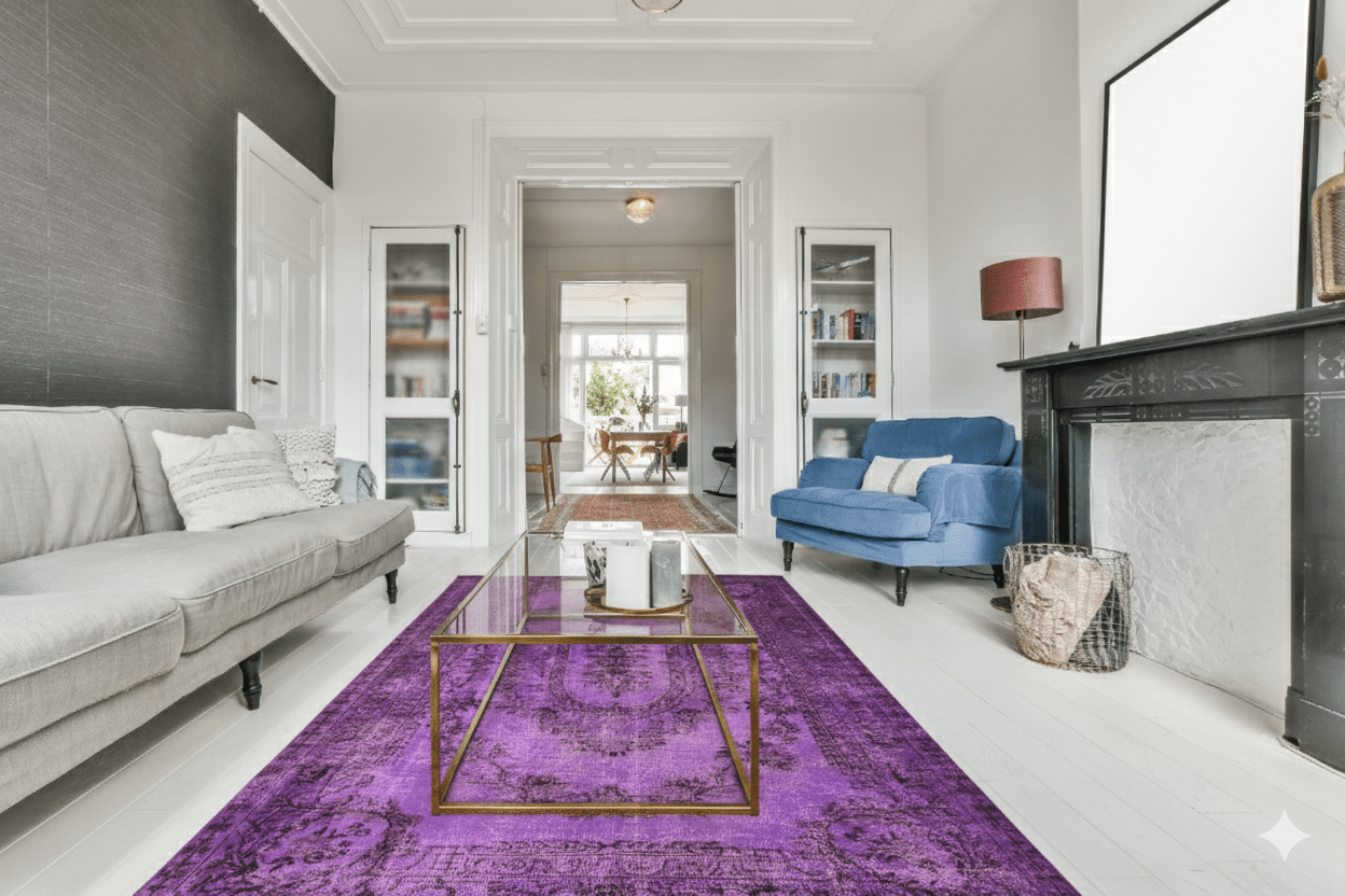 Paars vintage vloerkleed - F661