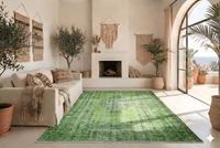 Puur groen vintage vloerkleed - G533 - Lavinta