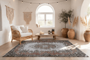 Warm vintage vloerkleed antraciet terracotta 215x120 cm handgeknoopt Turkije - Lavinta G476