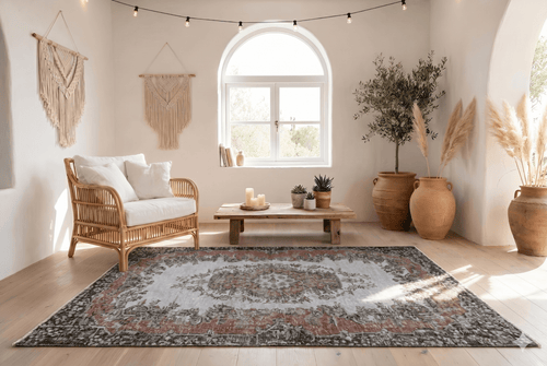 Warm vintage rug dark terracotta - G476