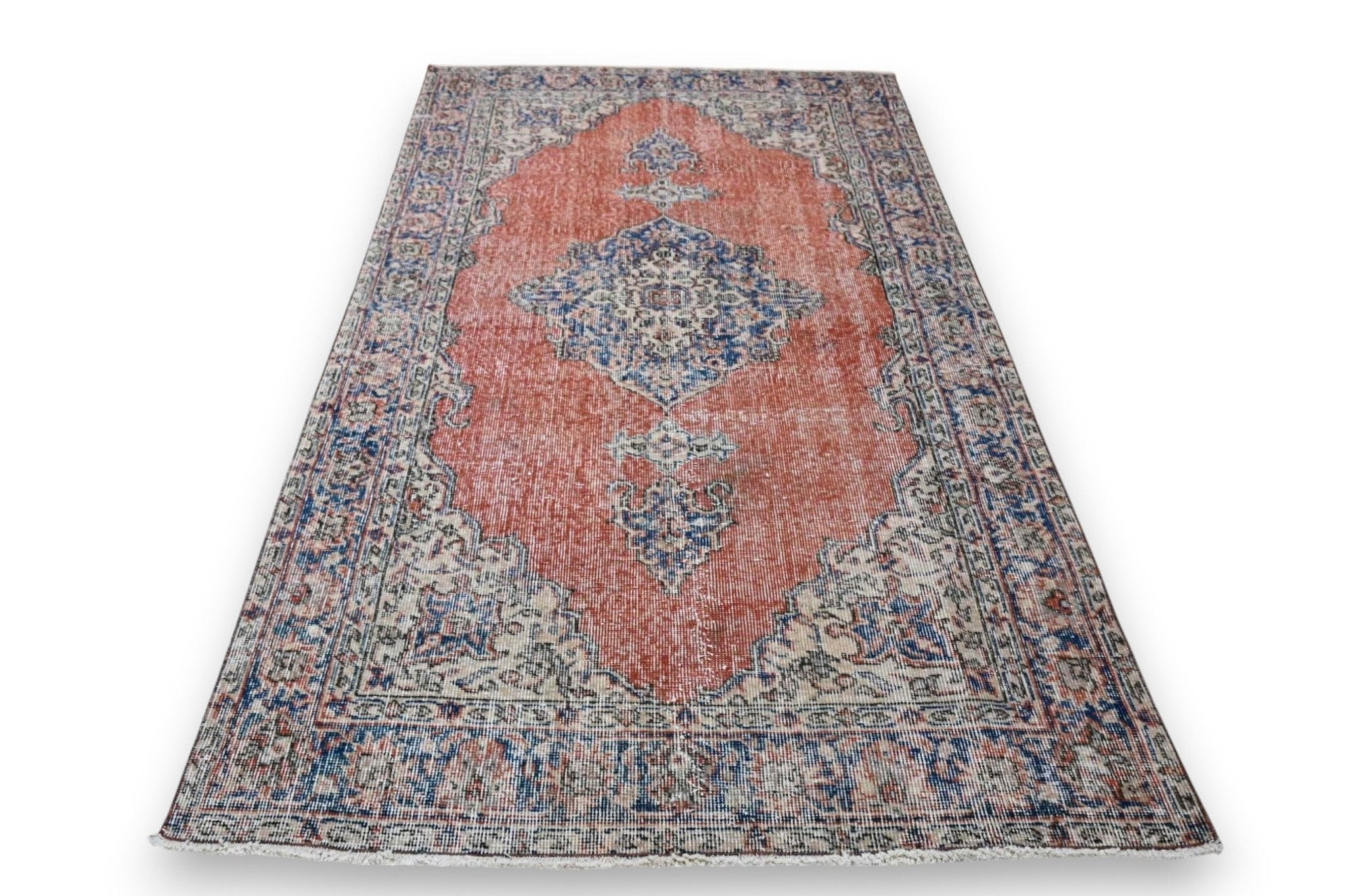 Robuust koraal vintage vloerkleed - G468 - Lavinta