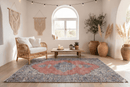 Terracotta vintage vloerkleed medaillon 205x115 cm handgeknoopt Turkije - Lavinta G468