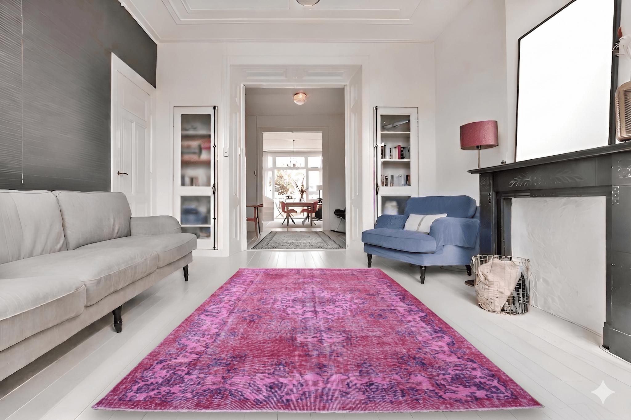 Deep magenta vintage rug - G517