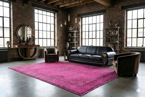 Romantic pink vintage rug - F385