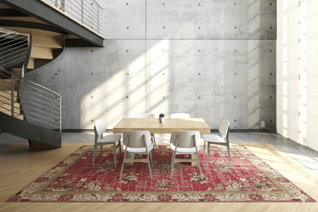 Rood vintage vloerkleed - F720