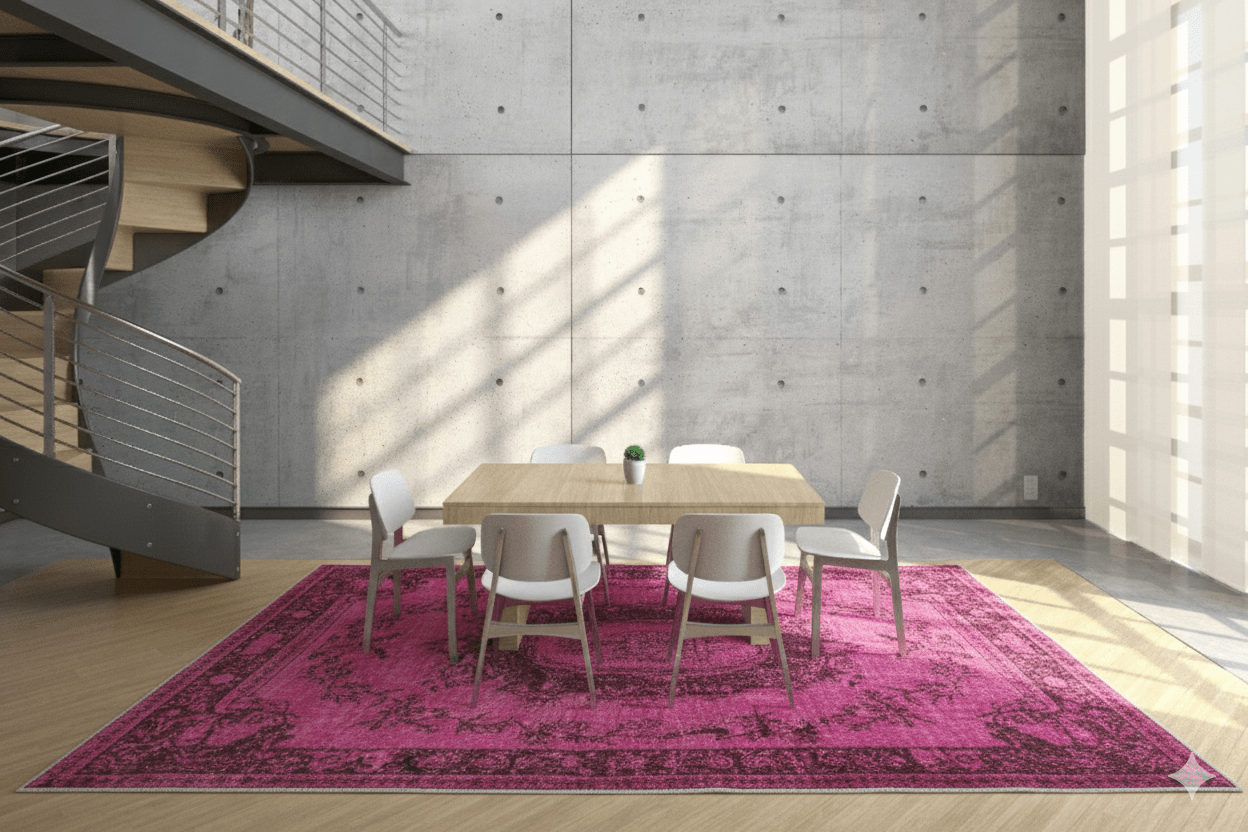 Roze vintage vloerkleed - D648