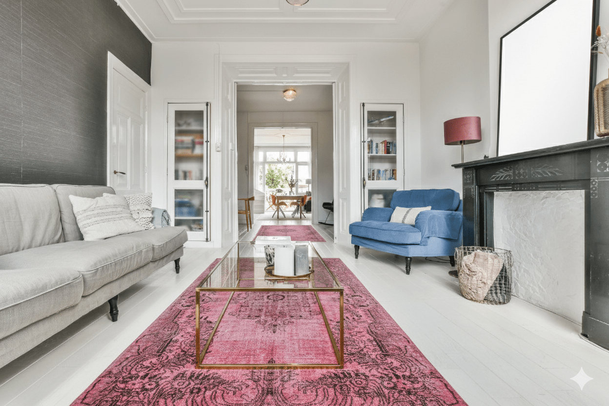 Roze vintage vloerkleed - D833