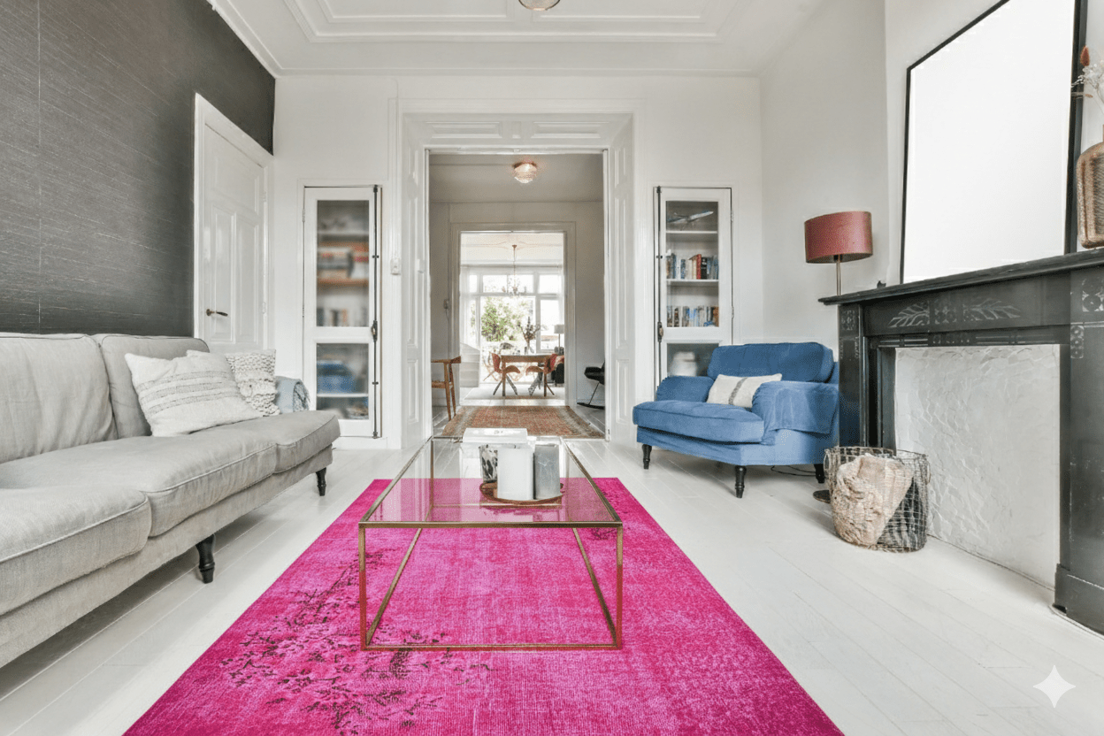 Roze vintage vloerkleed - E575