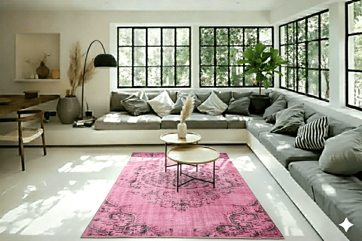 Roze vintage vloerkleed - E684