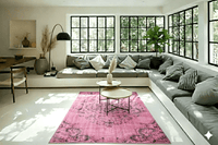 Roze vintage vloerkleed - E684 - Lavinta