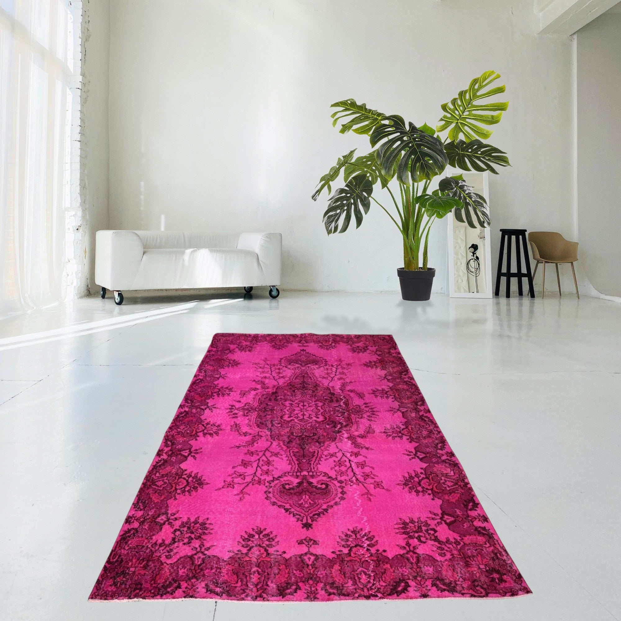 Roze vintage vloerkleed - E698