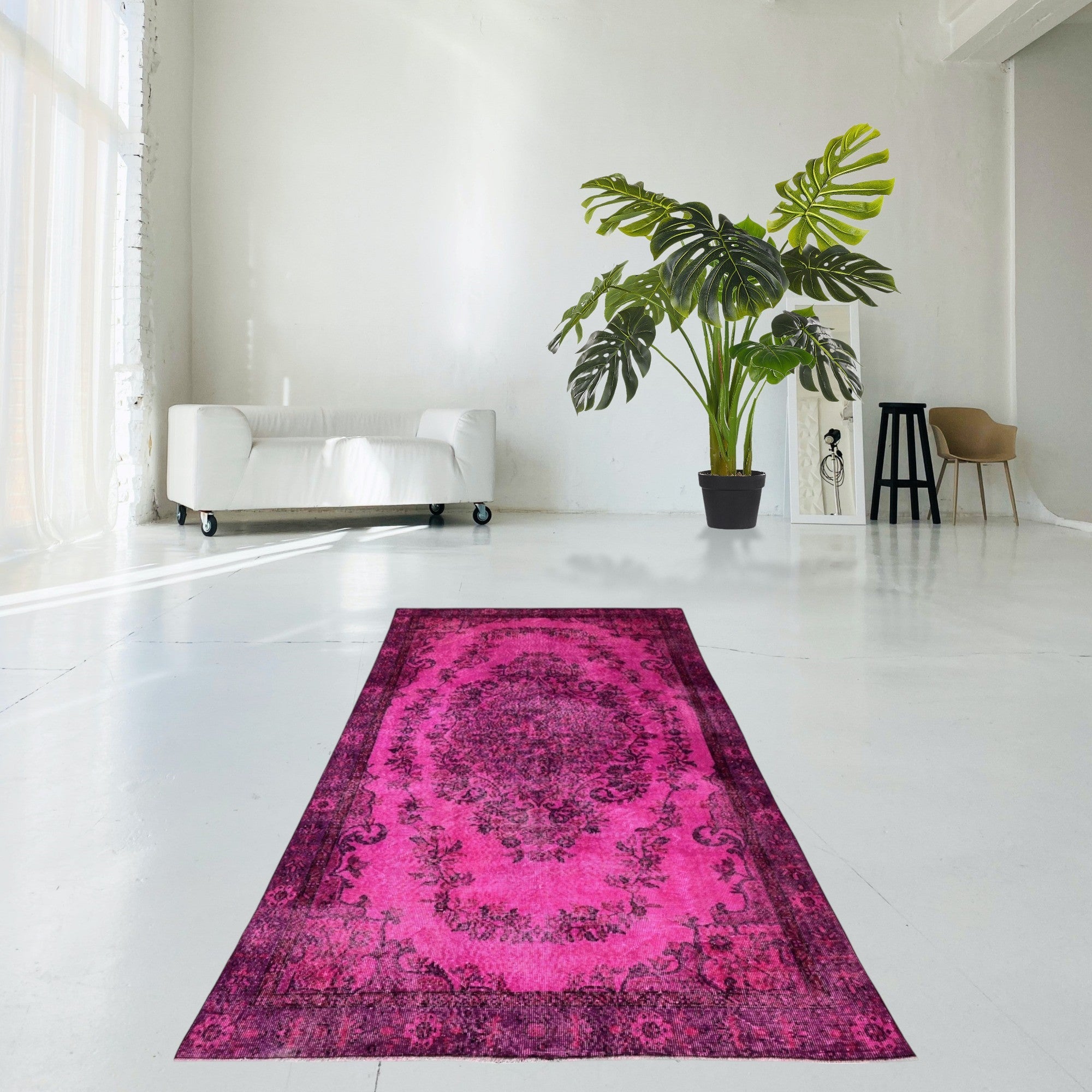 Roze vintage vloerkleed - E702